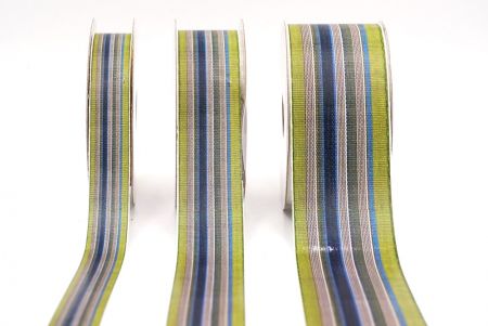 Зелена, синя та сіря смугаста тканинна стрічка набір_AI